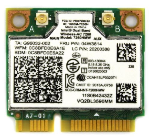 Kaart voor 04W3814 04x6010 04x6090 Intel 7260 7260HMW 867 Mbps AC Dual Band Wifi + Bluetooth 4.0 Half Mini PCI-E Voor Lenovo Thinkpad