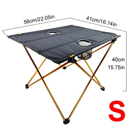 Ultralight Cloth Camping Folding Table with Water Cup Holder for Hiking ,Camping & Fishing: 02