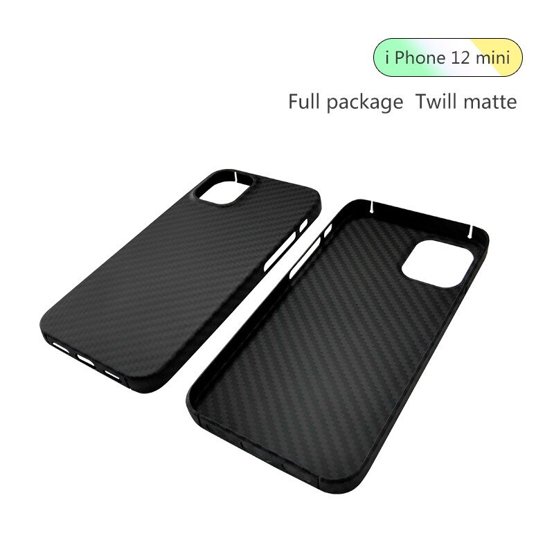 Aramid Fiber Carbon Fiber Case Voor Iphone 12Mini 、 Iphone 12 、 12 Pro 、 12Pro Max Gevallen Matte Aramid Fiber Ultra Dunne Telefoon Cover: 12 min i-full