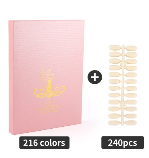 Boîte d'exposition de vernis à ongles Gel, modèle , livre dédié à 216/120 cartes de couleurs, peinture, manucure: 216Pinkwith240nails