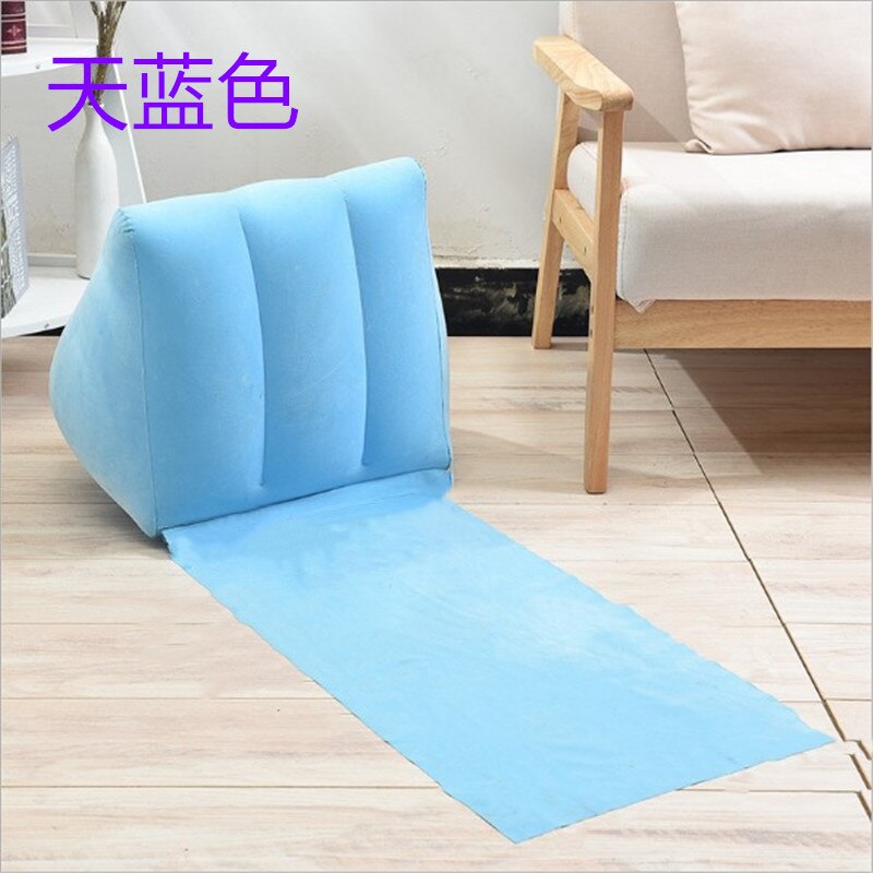 draussen Reise Aufblasbare Strand Liege matt Mit Weichen Dreieck Kissen PVC Beflockung Tragbare Einzigen Camping matt Gras Kissen: Himmel Blau