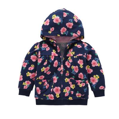 1 Pcs Kinderen Hooded Jassen Jongen Meisjes Katoenen Camouflage Rits Lange Mouwen Casual Baby Polka Dot Bloem Outdoor Jassen 6-24M: 1 / 6m