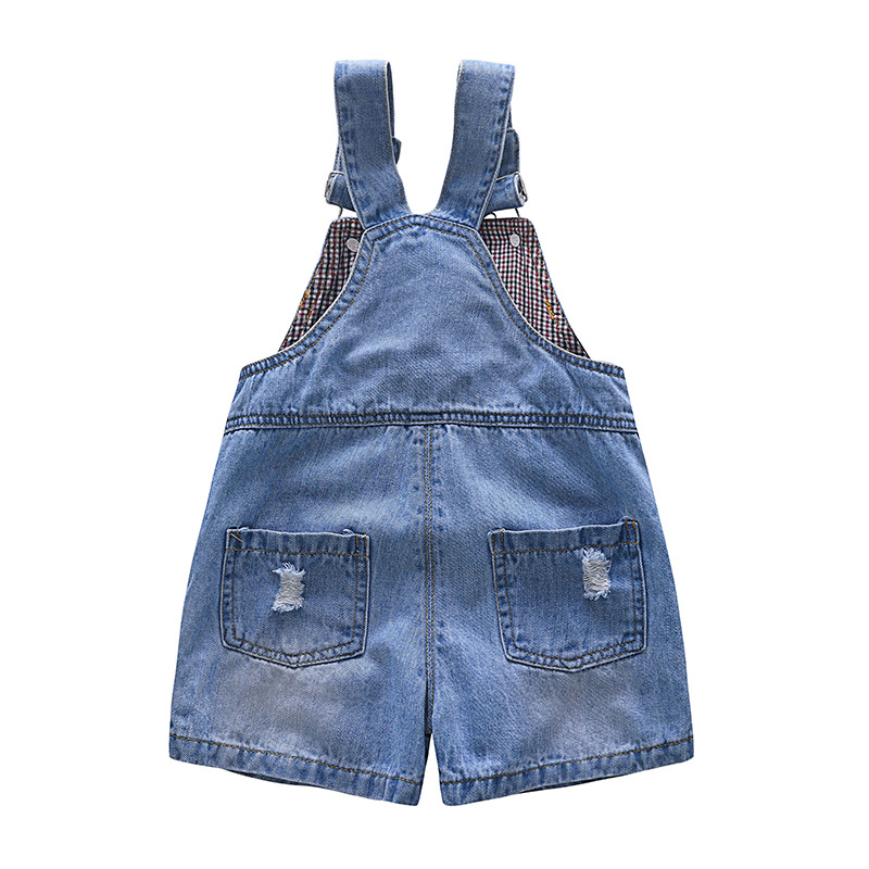 Monos de mezclilla para niños de 6 a 24 meses, ropa informal de verano para niños pequeños, pantalones cortos con tirantes, Mono para bebés, DQ334