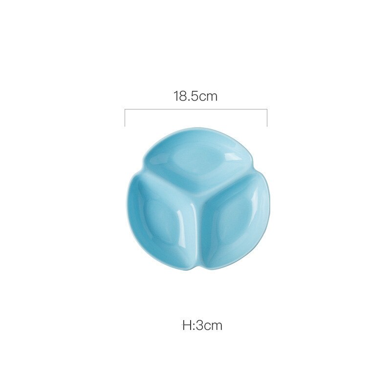 Ceramic tableware divided plate dinner plates dinner plates Cute dinner plate plate dishes cute plate ceramic plates: Light blue / 10 inch