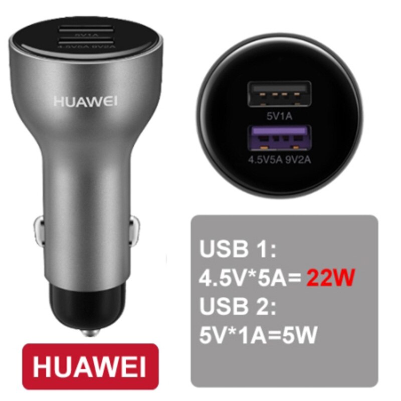 Huawei Caricabatteria per auto Veloce Huawei Originale Sovralimentare 22.5W 40W Caricabatterie Rapido 18W Compagno 30 5G P 30 20 Più Il Compagno di 20X20 10 9 pro Nova: 22.5w argento