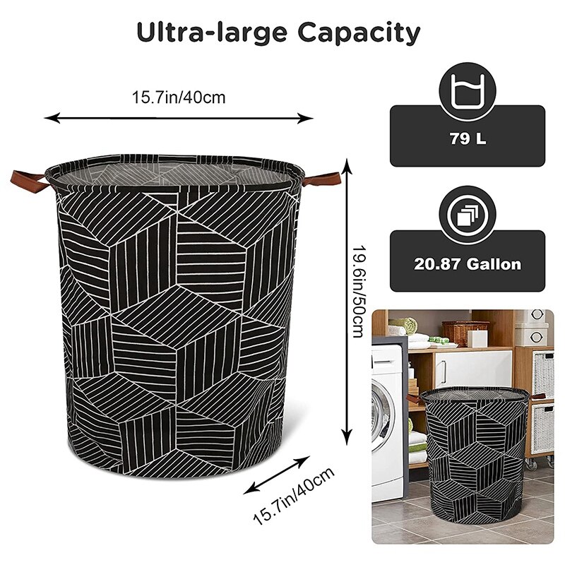 Laundry Basket Foldable Laundry Basket Baby Laundry Basket Large Laundry Basket Waterproof with Leather Handle