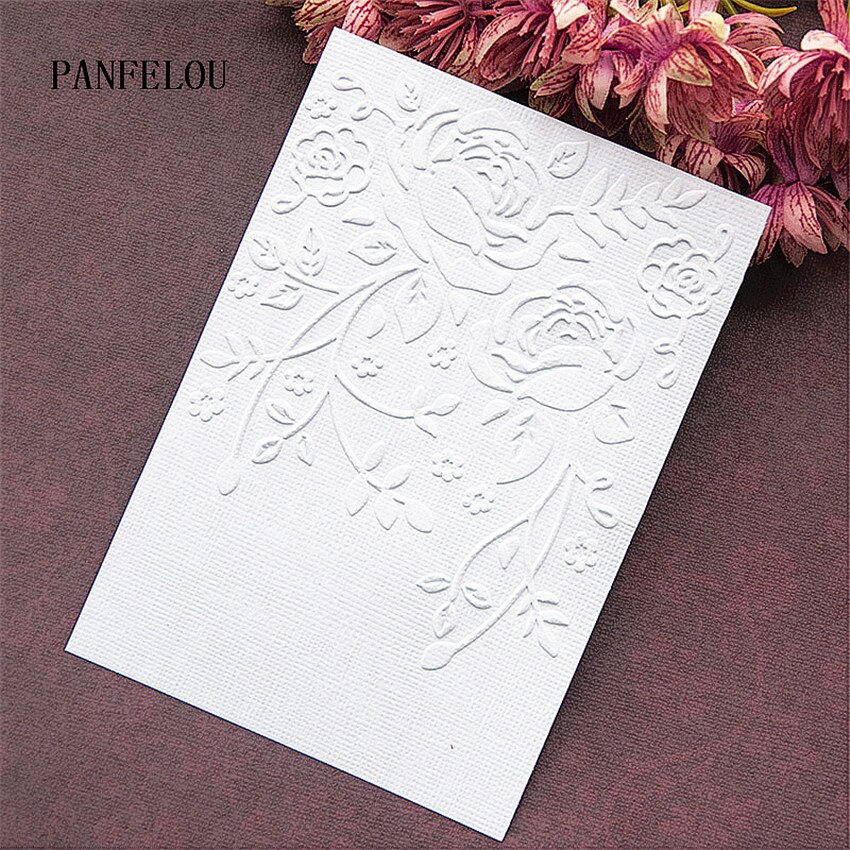 PANFELOU Rose dance Embossing folders Plastic For Scrapbooking DIY Template Fondant Cake Photo Album Card Making
