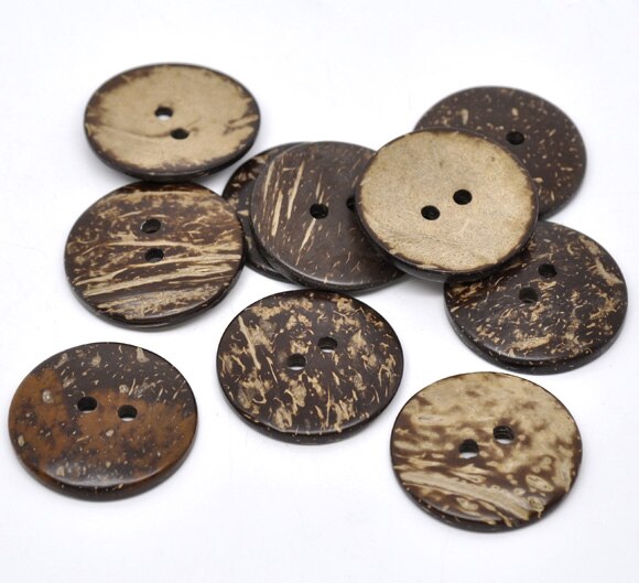 13-50Mm Brown Coconut Shell Naaien Knoppen 2 Gaten Ronde Knop Voor Kleding Scrapbooking Kledingstuk Naaien Accessoires Diy ambachten