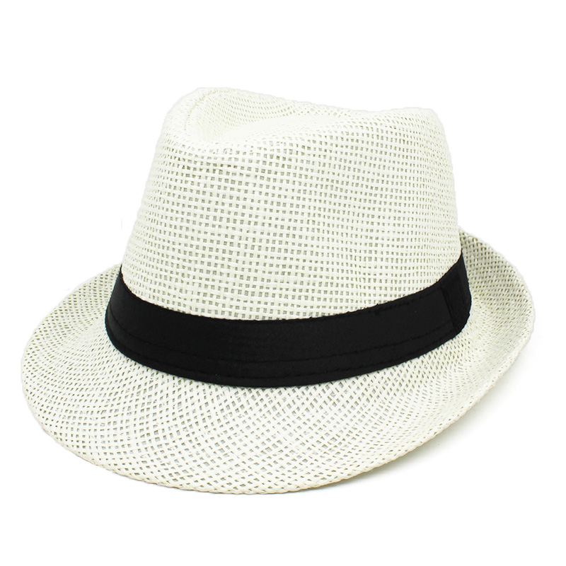 Children Fedoras Hat Jazz Cap Kid Bucket Hat Sun Cap For Girls Boys Summer Panama Hat Photography Props CBH001: Ivory
