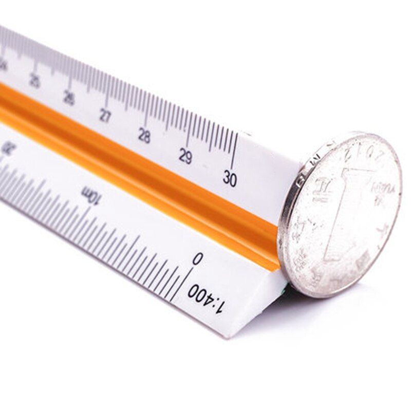 DEZI Triangular Scale Ruler 1:20-1:500 Alloy/Metal/Plastic Straight Ruler 30cm Architect/Engineer Accurate Drafting Measure Tool