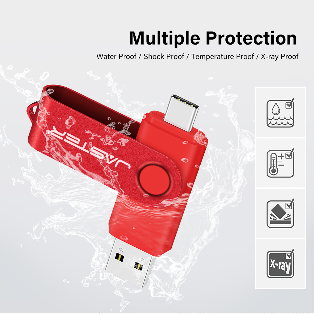 TYPE-C USB 3.0 Flash Drive 64GB High Speed Pen Drive for Android Phone Free Key Chian Memory Stick Black Red OTG Pendrive 32GB