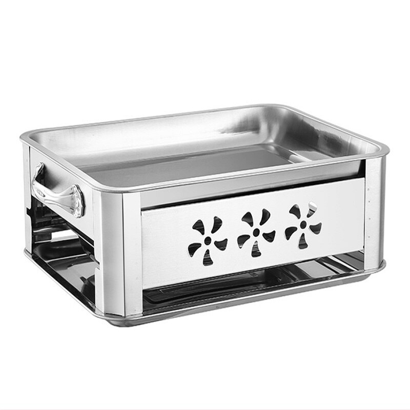 Stainless Steel Grilled Fish Pan BBQ Grill Fish Roaster Grill Home Fish Stove Grilled BBQ Charcoal Alcohol Grilled Fish Stove