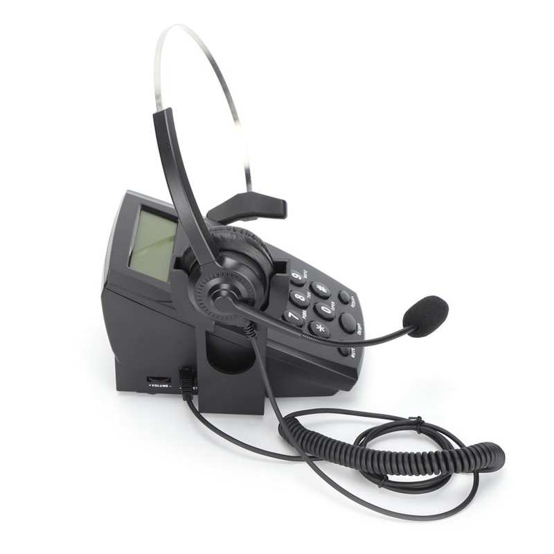 HT800 Call Center Wired Telephone with Omnidirectional Microphone Headset for Office and Home Call Center Phone