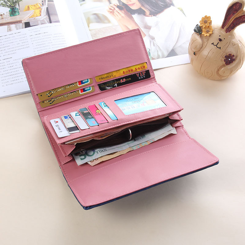 Many Departments Faux Suede Long Wallet Women Matte Leather Lady Purse Female Wallets Card Holder Clutch Carteras