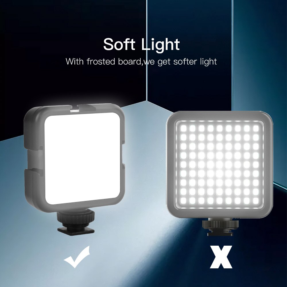 Mini luzes de vídeo led nano 42 de bolso, 6000k com bateria embutida para fotógrafo, estúdio, vlogging