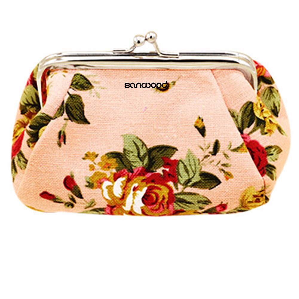 2022 Aankomst Vrouwen Bloem Gedrukt Canvas Portemonnee Kaarthouder Portemonnee Clutch Handtas Tas Voor Schoonheid En Gezondheid: Roze