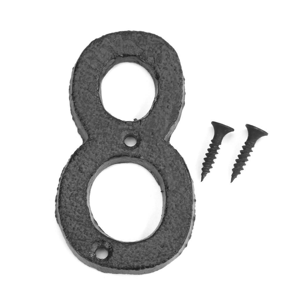 Metal Digital Numbers Cast Iron House Sign Doorplate DIY Cafe Wall Decor: 8