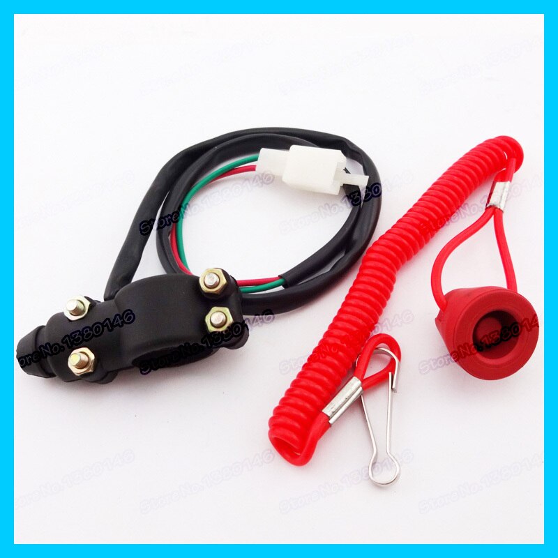 Engine Motor Scooter ATV Kill Stop safety Switch Push Button Tether Lanyard For 2 stroke Pocket Mini Dirt Bike ATV Quad TRX
