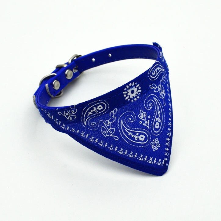 1 Uds. Collar suave para mascotas, collares ajustables para mascotas, pañuelo de gato, Collar para mascotas, trigon, accesorios para mascotas, perro pequeño ajustable: Azul