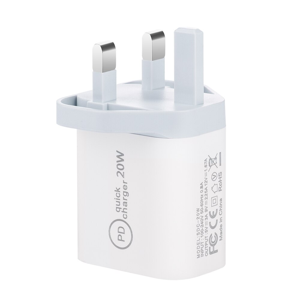 20W Pd QC4.0 QC3.0 Snelle Oplader Voor Apple Iphone 13 12 Pro Max Type C Quick Charge Adapter Uk ons Eu Plug Mobiele Telefoon Oplader: uk