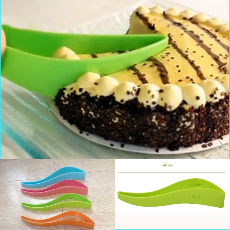 Plastic Taart Een stuk Snijmes Pie Gebak splitter Cutters Keuken Bakken tools Verjaardagsfeestje cake Slicer Accessoires S