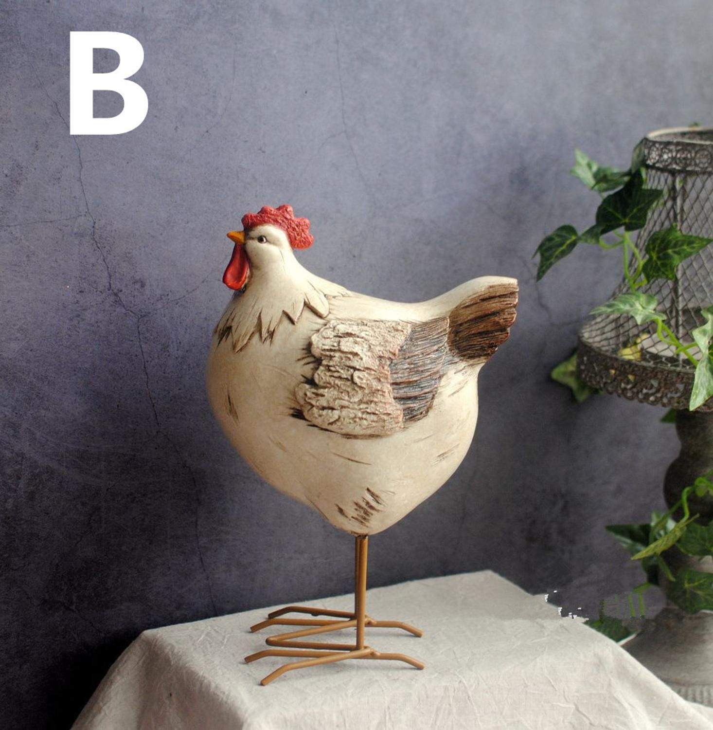 Résine poule jardin animaux décoration extérieure Vintage Style français: B