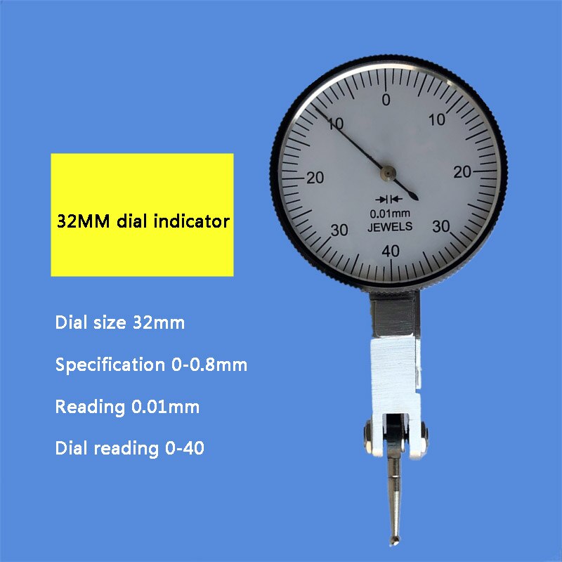 Dial Indicator Lever Calibration Dial Indicator High Precision 0-0.8mm Dial Indicator Measuring Instrument CH: YELLOW