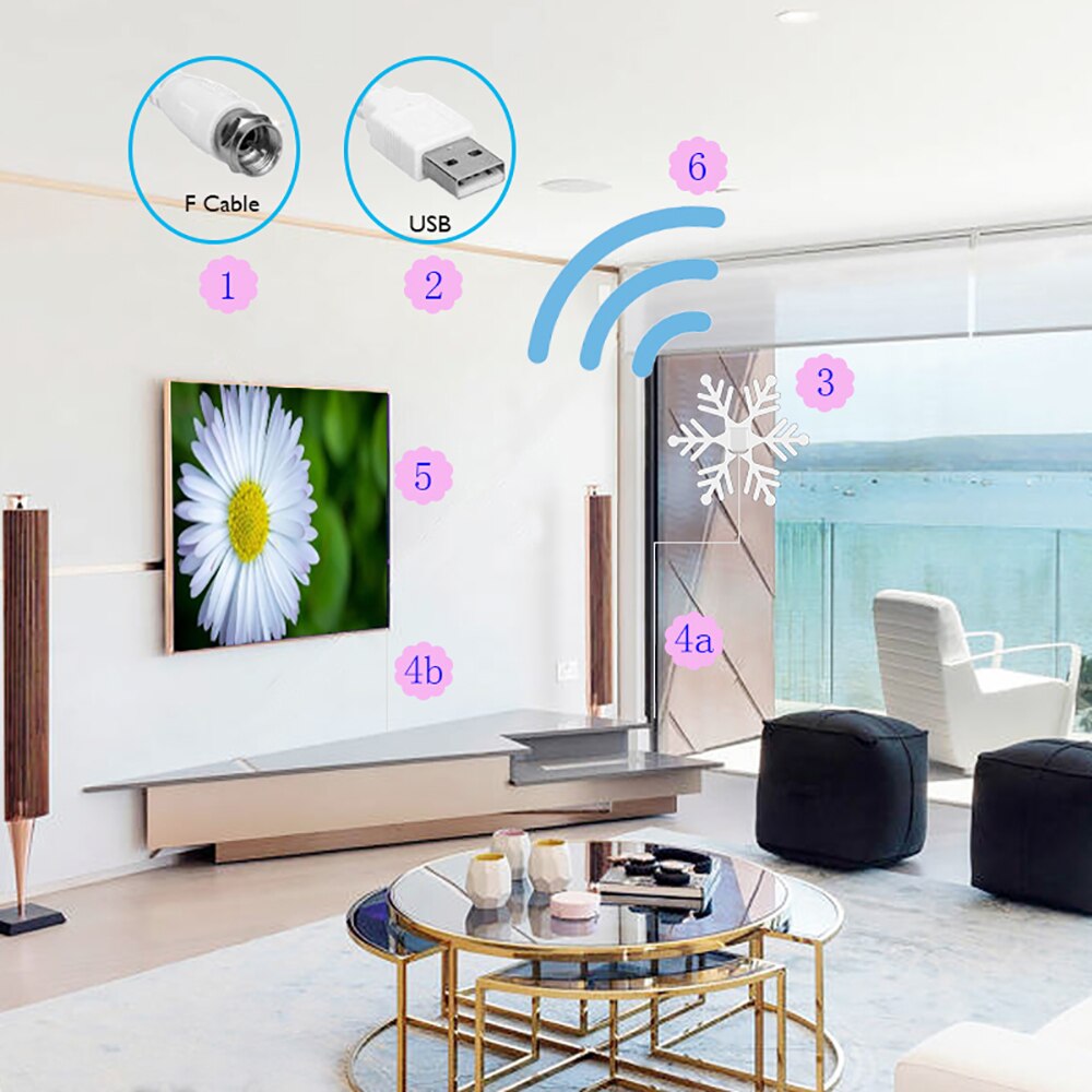 Beste Schnee Geformt drinnen TV Antenne BP-ATX12 Digital TV Antenne drinnen
