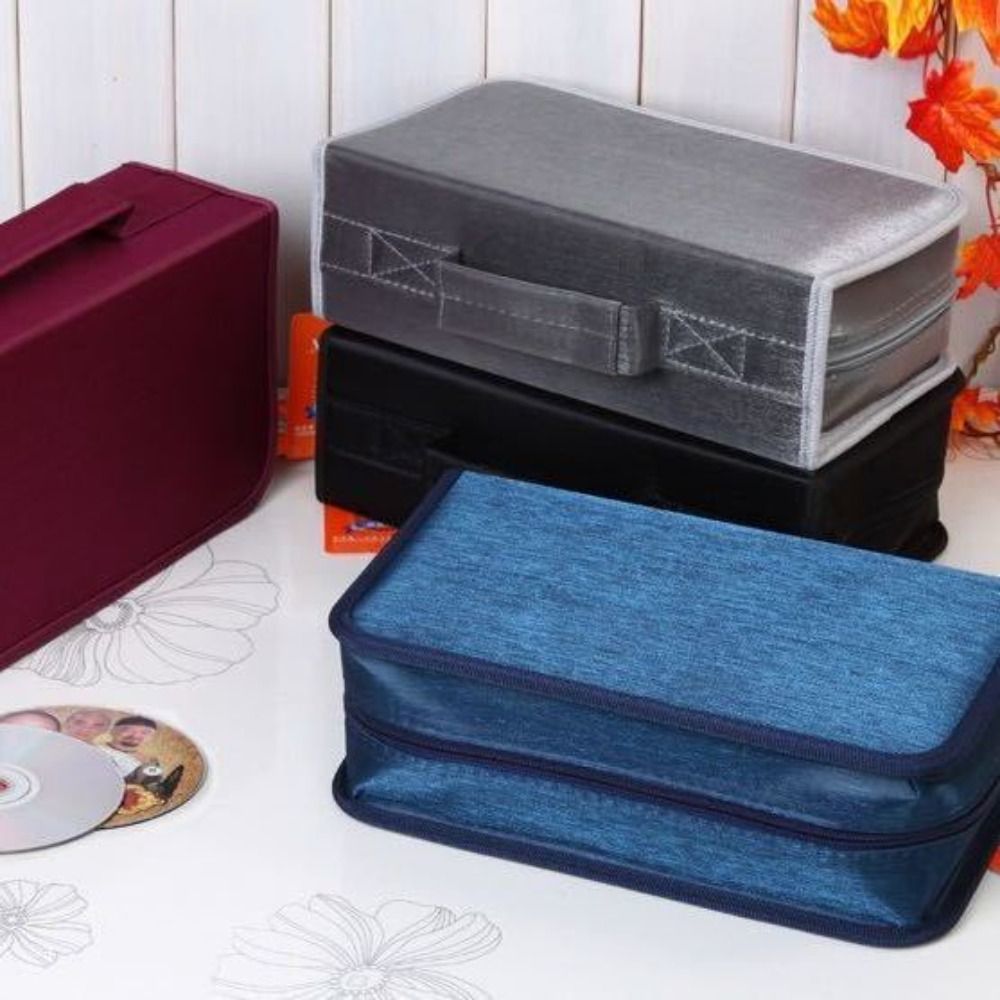 Travel Disc Box DVD Storage Bag CD Wallet Zipper Car Space Saving Large Capacity 128 CDs Home Holder Black