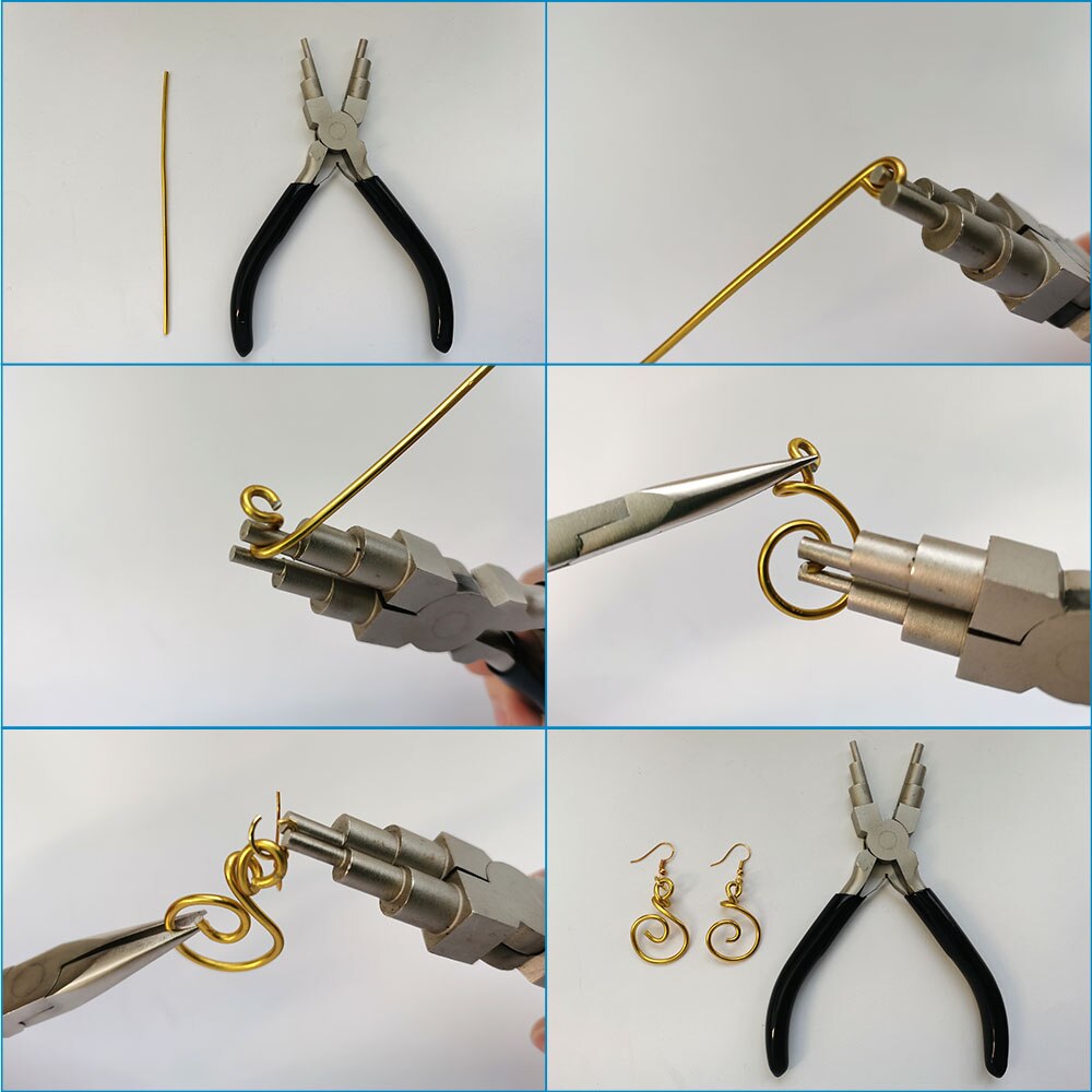 DIY Schmuck Werkzeug setzt mit Kohlenstoff Stahl Runde Nase Zangen und Kupfer Schmuck Draht für schmuck DIY machen, gemischt Farbe F80