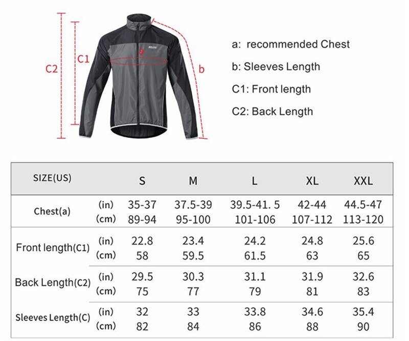 ARSUXEO Männer Winddicht Wasserdicht Reflektierende Radfahren Jacke MTB Bike Windjacke langarm Leichte Sport Kleidung