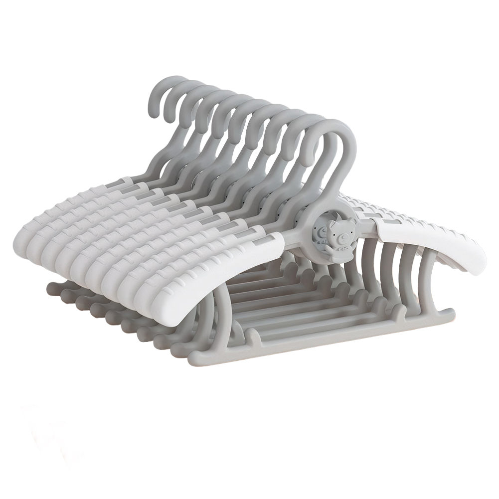 Colgador de ropa antideslizante para bebé, perchas de almacenamiento ajustables, organizador de ropa para niños, armario, abrigos para bebé, 10 Uds.: Transparente