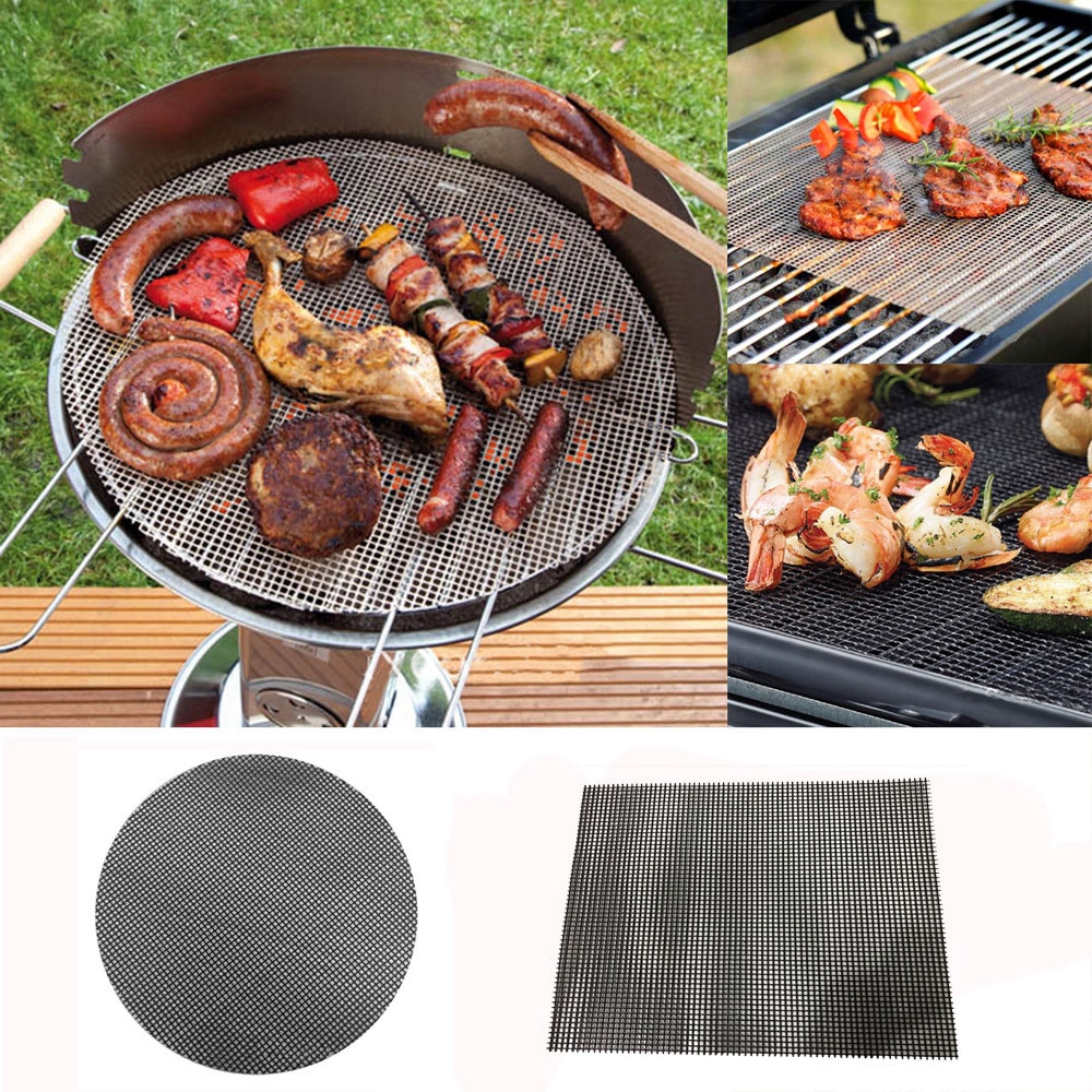 Mesh Bbq Grill Mat Mat Non-stick Hittebestendigheid Corrosiebestendigheid Pad Fiberglass Grill Pad Grill Folie Outdoor Bbq tool F280