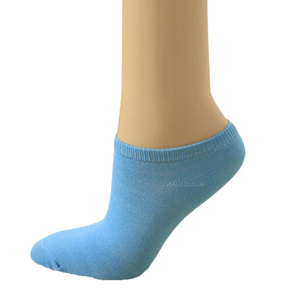 1 Pairs winter Womens Girls Leuke Solid Candy Kleur Grappige Microfiber Laag Uitgesneden Sokjes: Blauw