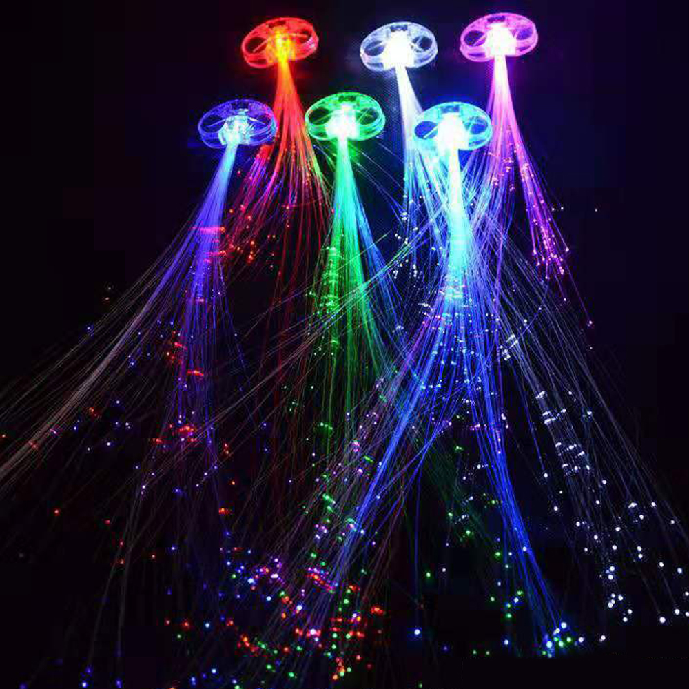 50pcs Party Fun Led Haar Clips Haarspeld Lichtgevende Gloeiende Haar Vlecht Light Up Speelgoed voor Kinderen Festival Partij levert