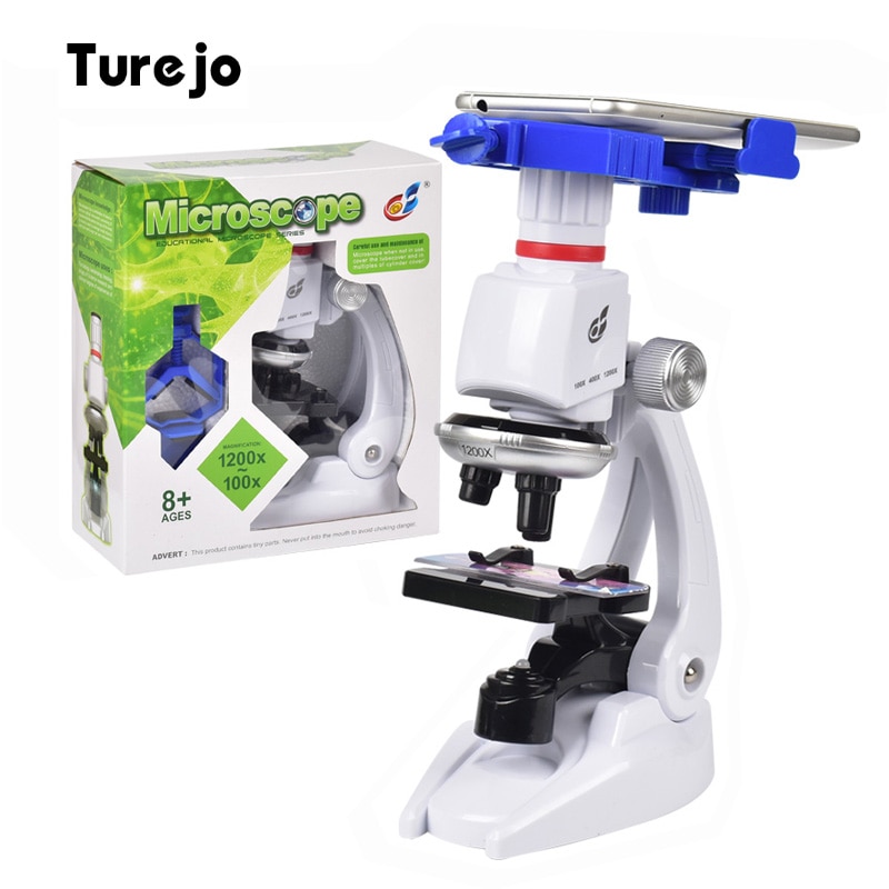 1200X Student Monocular Biological Microscope Set LED Home School Science Educational For Kids Child Lab Optical Instruments