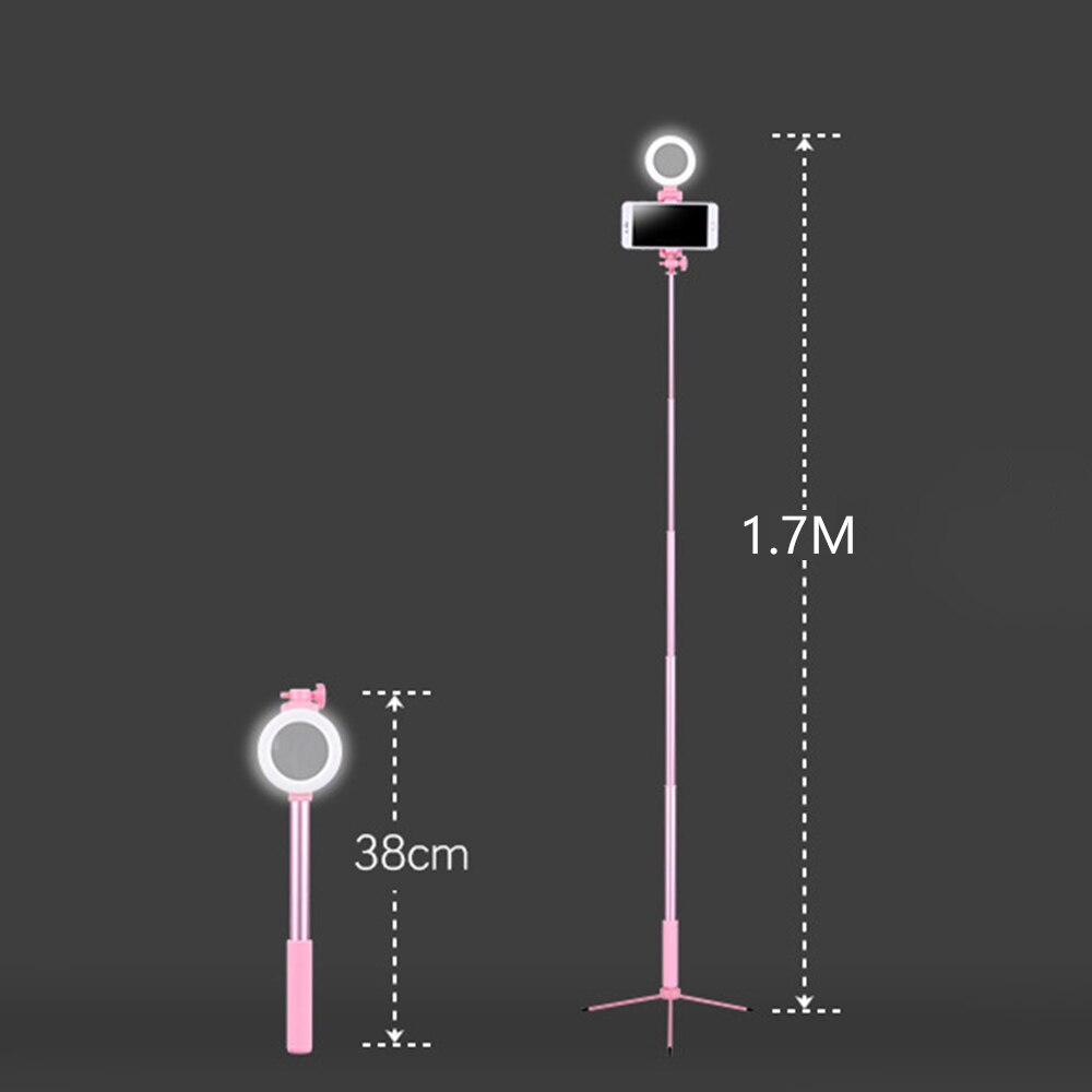 Spash 170cm Selfie bâton rotatif multifonction trépied remplir lumière Bluetooth télécommande Selfiestick pour Smartphone iPhone