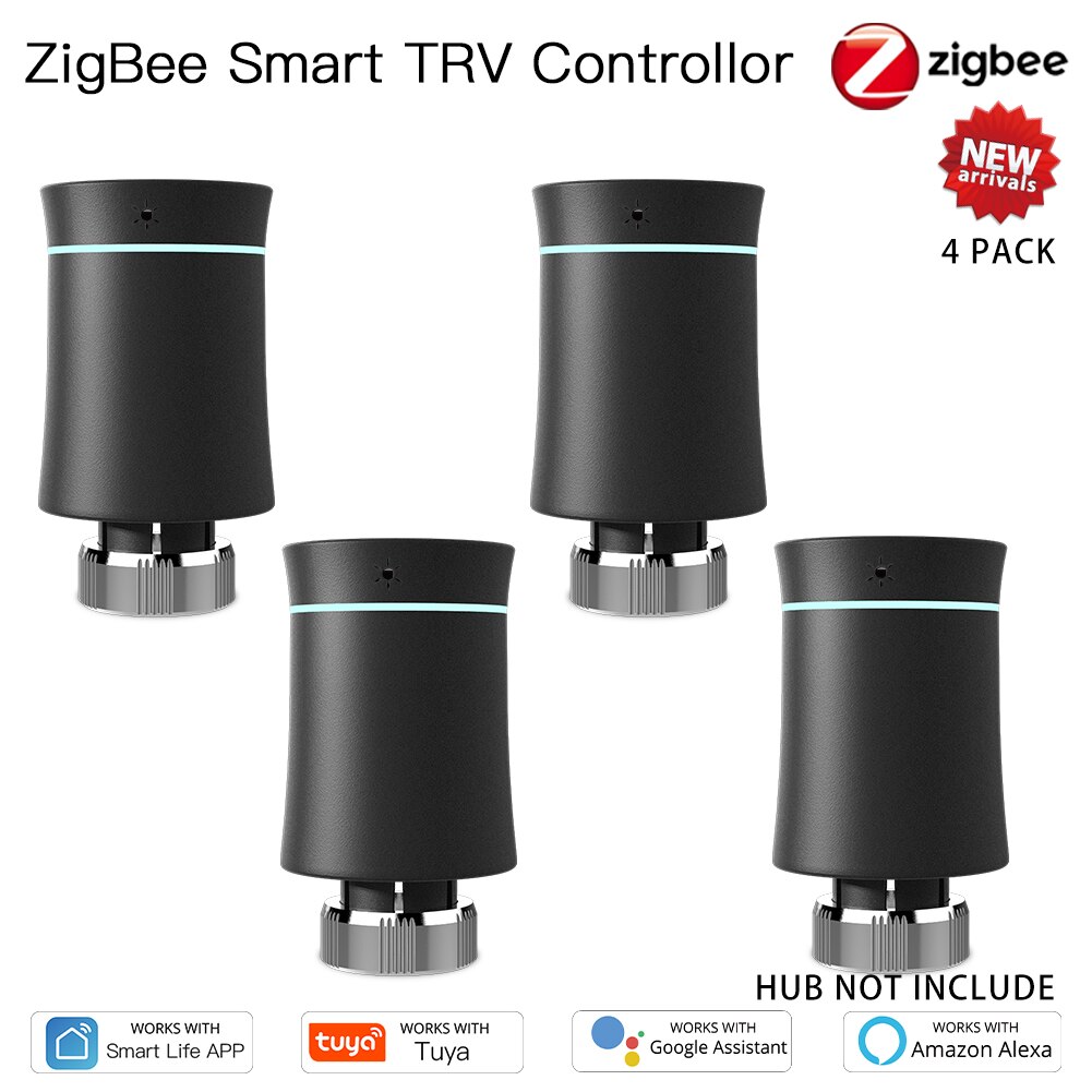 MoesHouse-Termostato ZigBee para radiador Tuya, controlador de temperatura inteligente programable TRV, válvula actuadora, control por voz con Alexa,