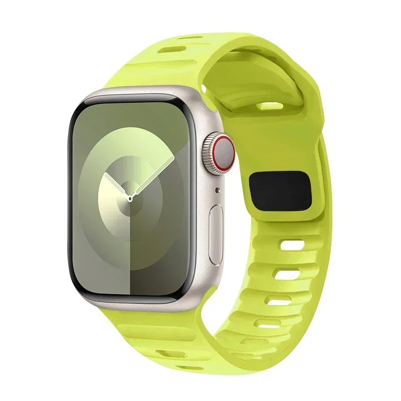 Silikonarmband för apple watch-band 49mm 46mm 45mm 44mm 40mm 41mm 42mm sportarmband correa för iwatch-serien 10 9 8 7 6 se 5 4: Grön blå / 12mm