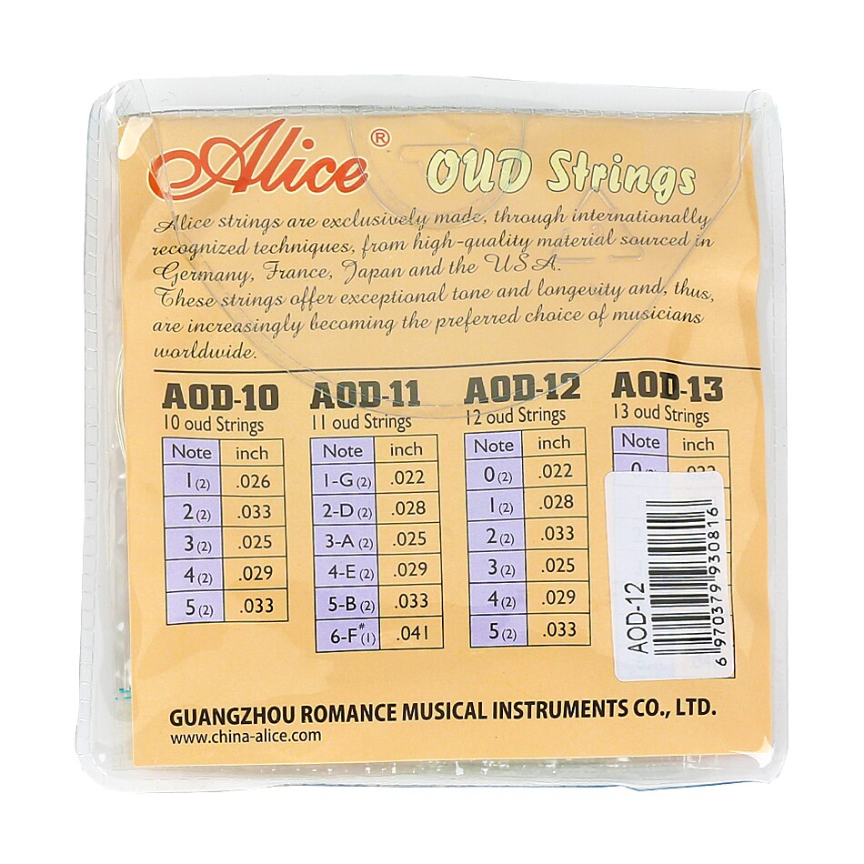 Alkuperäiset alice aod -12 oud kielet ud /ut 12 kielet kirkkaat nylon ja hopeoidut kupariseokset haava