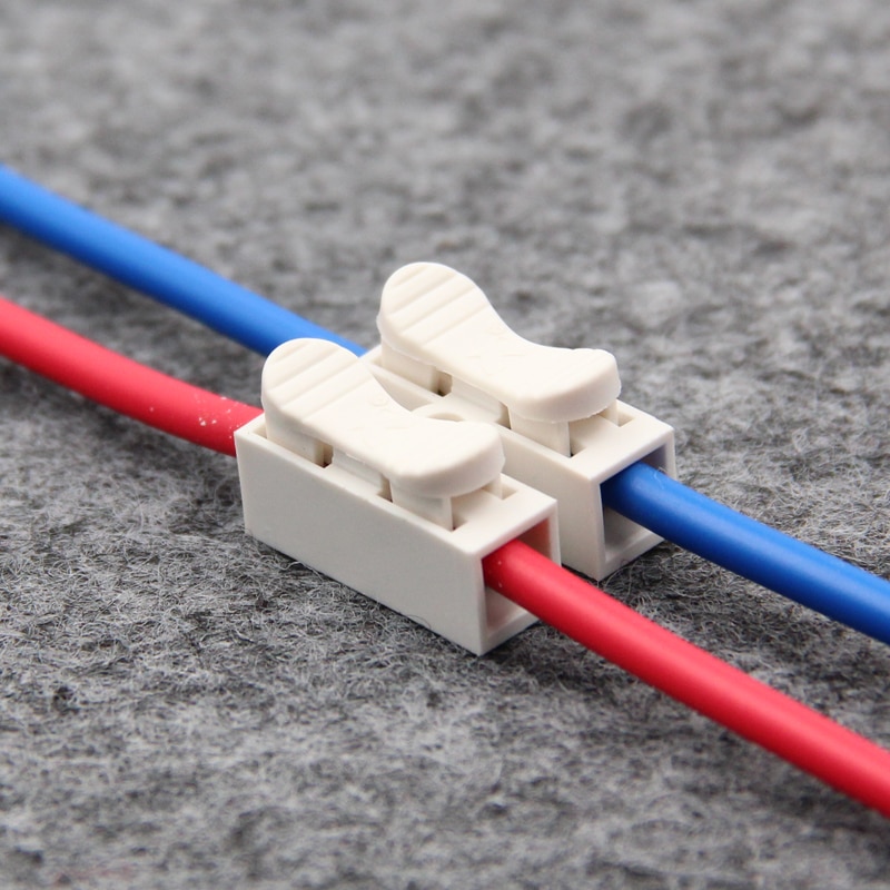 50 Stks/partij Push Type Draad Connector 2P Butt Joint Terminal Blokken Universele Connector Voor Led Lampen