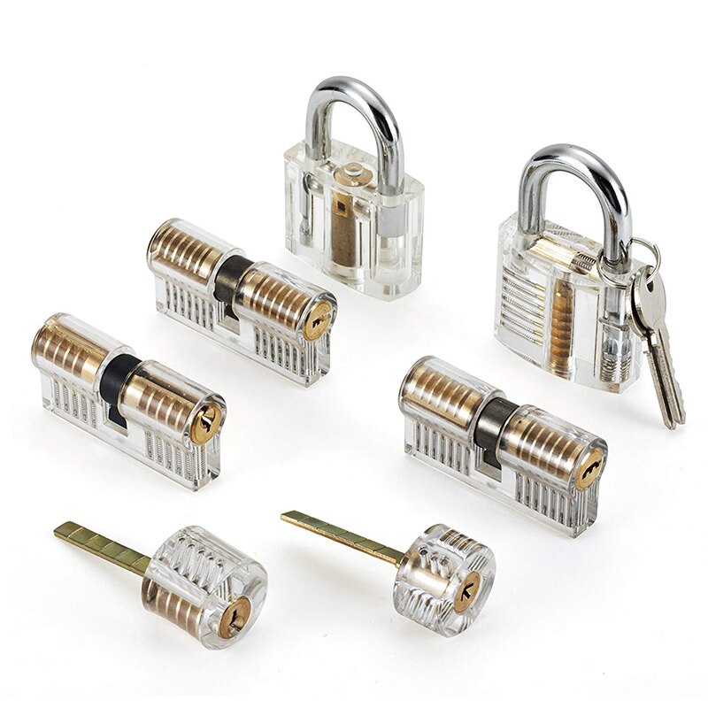 Conjunto de bloqueo Liushi de 7 tipos/lote con kit de herramientas de llave de tensión, juego de ganzúas de práctica para cerrajero, herramienta extractora de llaves rotas