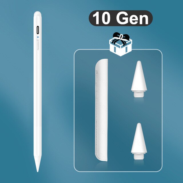 GOOJODOQ-lápiz de 11. ª generación para iPad, lápiz de rechazo de Palma inclinable para Apple Pencil 2 1 iPad Pro 11 Air 4 7th 8th Pencil: 10th 2 Tips