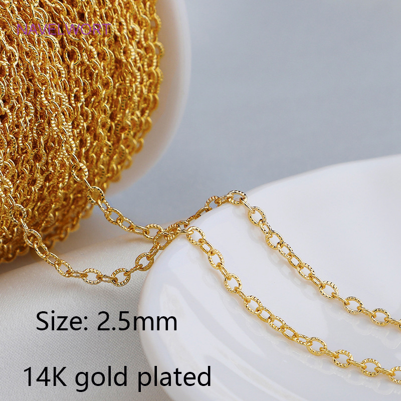 bulkkettingen voor het maken van sieraden, 14K verguld messing metalen losse kettingen DIY handgemaakte sieraden maken van benodigdheden