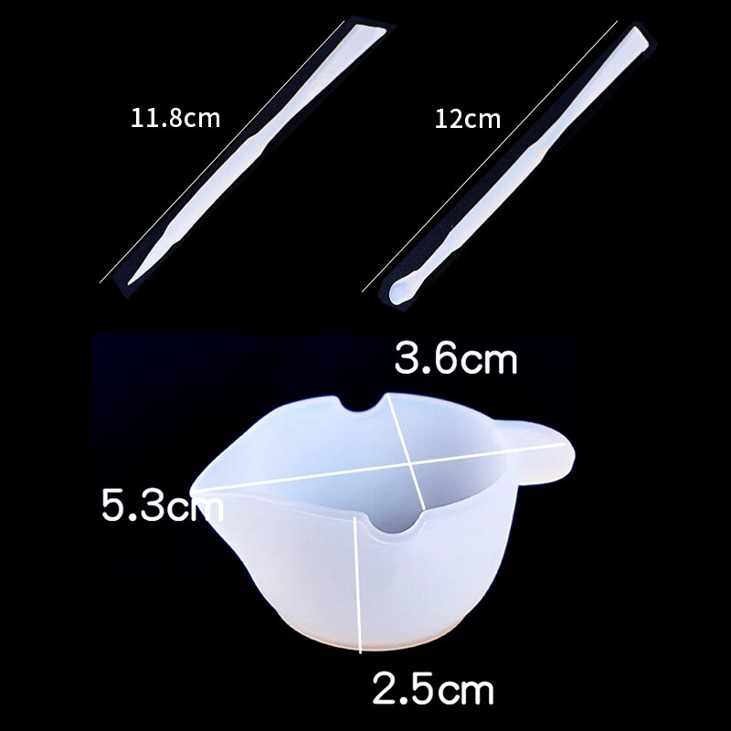 Non-stick Silicone Washable And Reusable Measure Cup 250ml DIY Jewelry Making Tool Epoxy Resin Cups Mixing Cup Stirring Stick: Three-piece suit 2