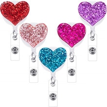 1Pc Liefde Hart Rhinestone Verpleegkundige Badge Reel Clip Badge Houder Intrekbare Pull Badge Id Lanyard Naam tag Kaart