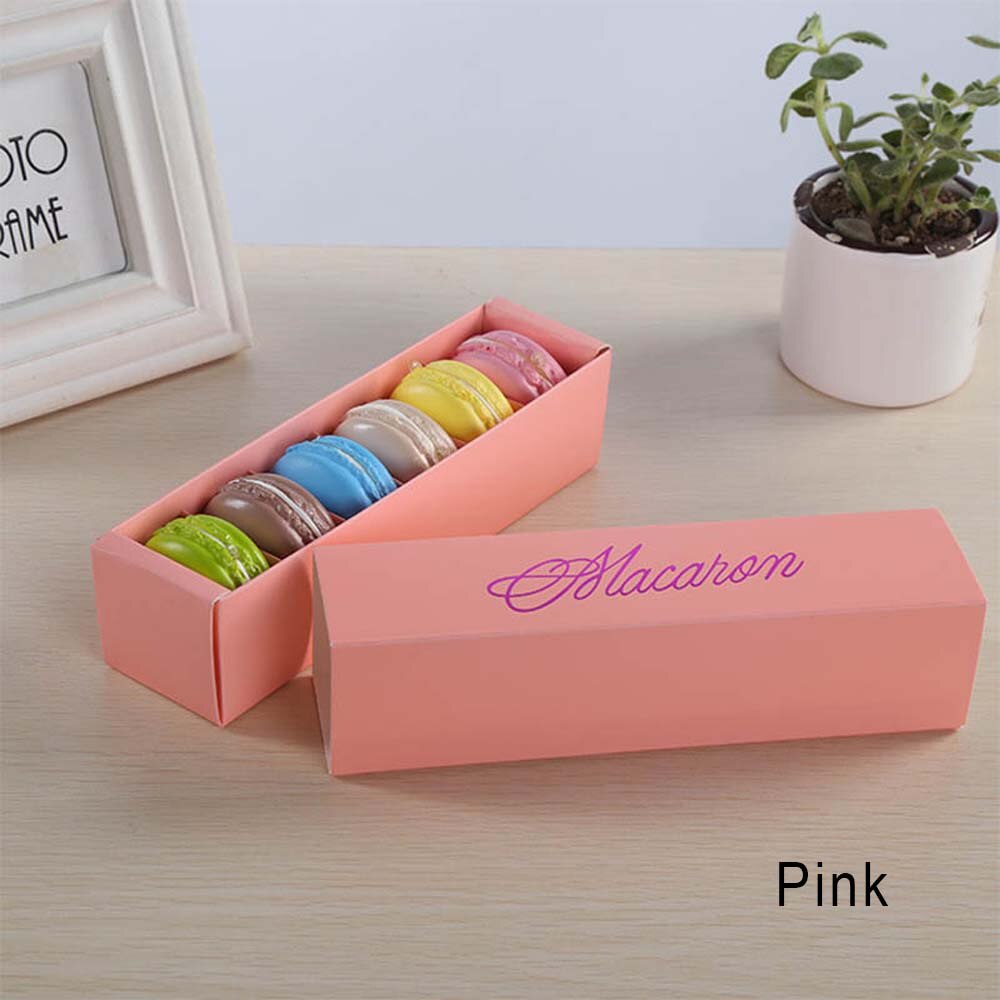 Macaron emballage kasse smukt pakket bryllupsfest diy kage opbevaring kiks papir boks kage dekoration bagning tilbehør: B