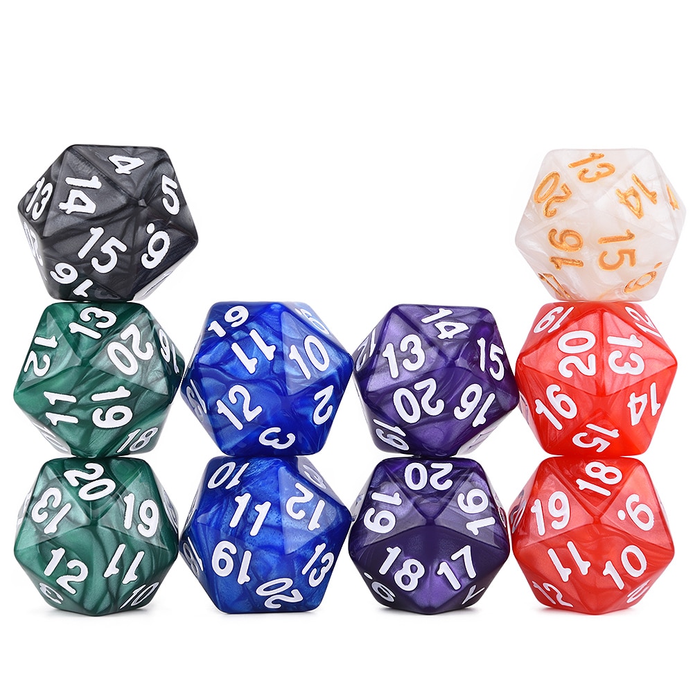 22mm spindown tärningar olika färger set  of 10 för mtg-spel