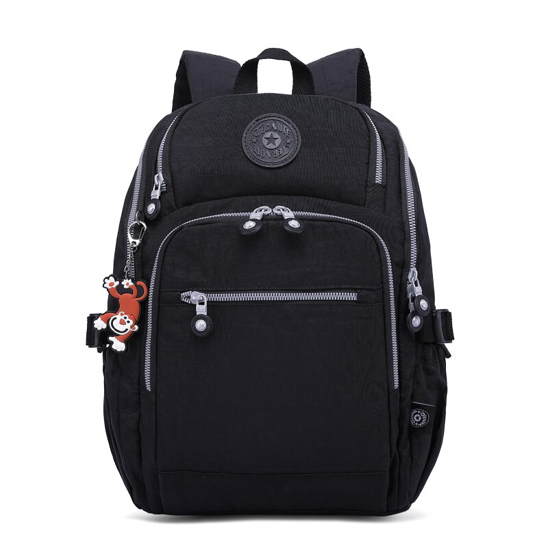 TEGAOTE-Mochila escolar para mujer, bolsos para adolescente, antirrobo, para portátil, impermeable: black