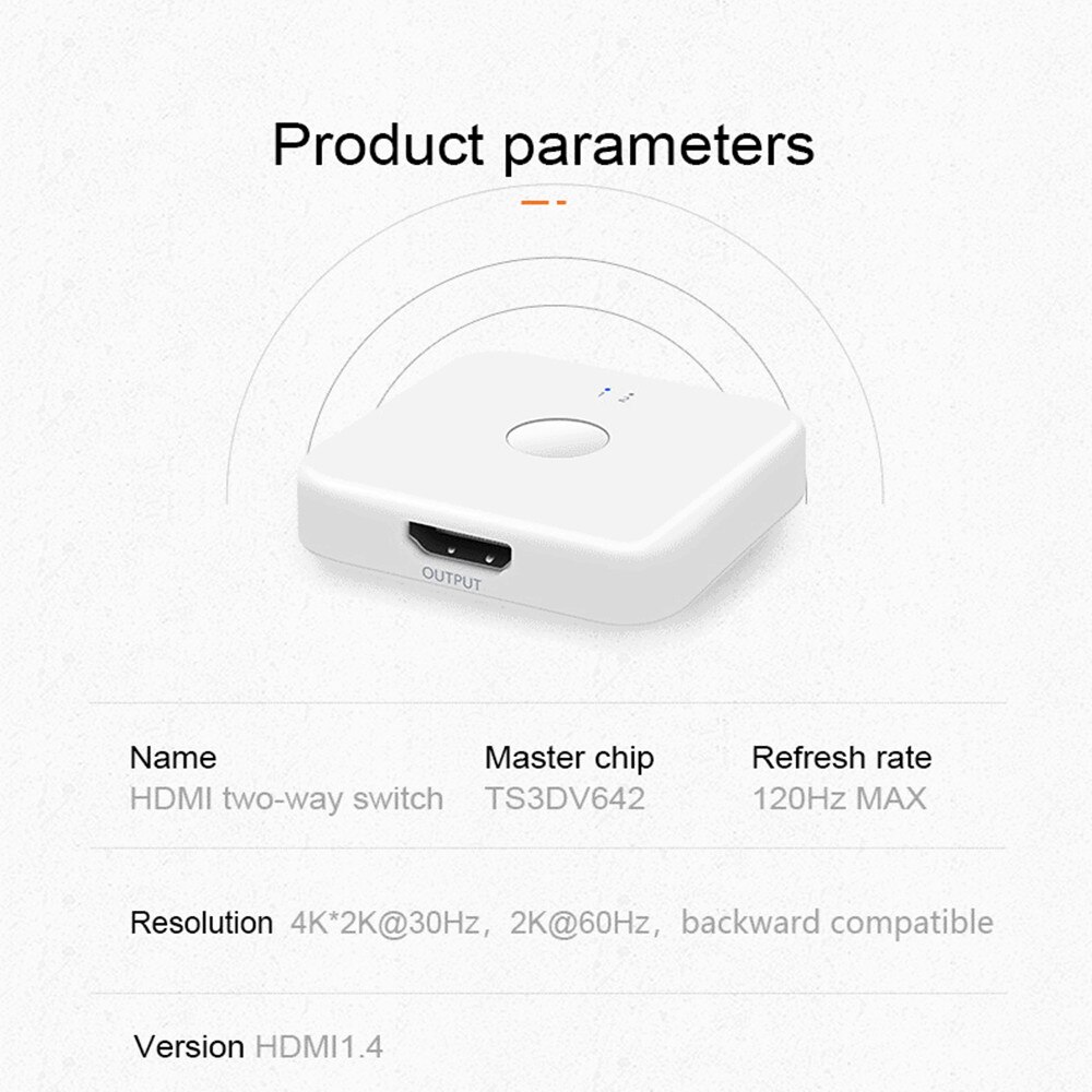 HDMI-compatible 4K HD 1.4 Bi-Directional Switch 4K@30Hz 2K@60Hz 1in 2out 2 in 1out High Speed Splitter Converter for Xbox PS4
